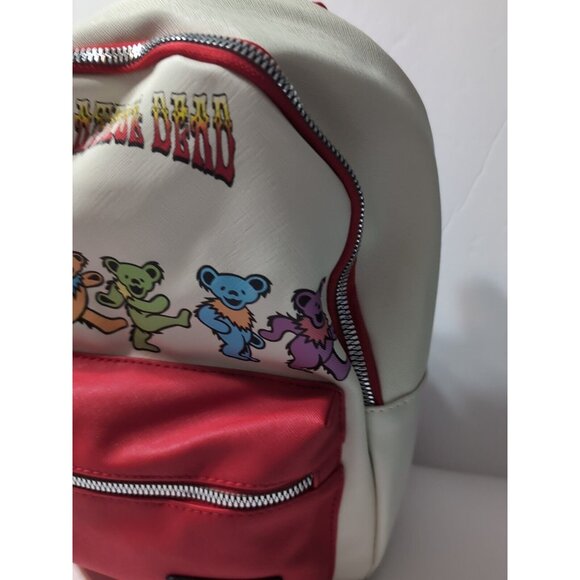 Grateful Dead Mini Backpack White/Red Straps Dancing Bears Pattern & Logo NWT - Picture 4 of 12
